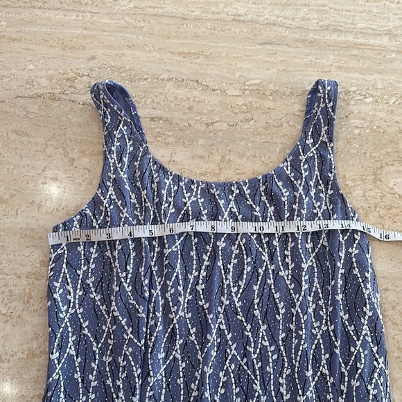 Alex Evenings formal tank top blue / black/ white glitter pretty (size large) - Picture 2 of 4